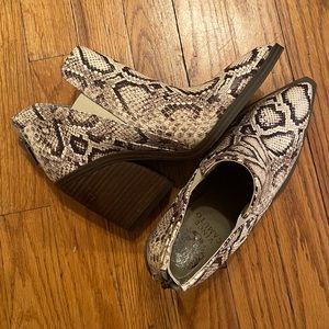 Vince Camuto Snake Print Booties
